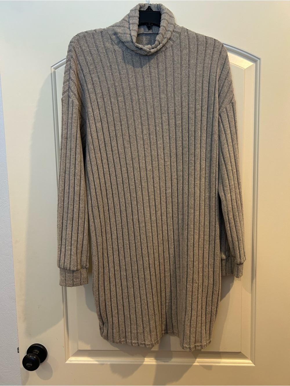 SHEIN Light Gray Ribbed Knit Tunic